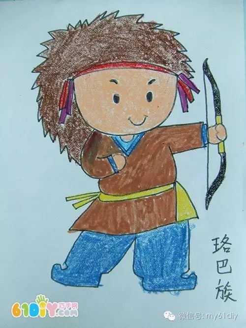 彩色少数民族儿童简笔画图片大全,五十六个民族简笔画卡通