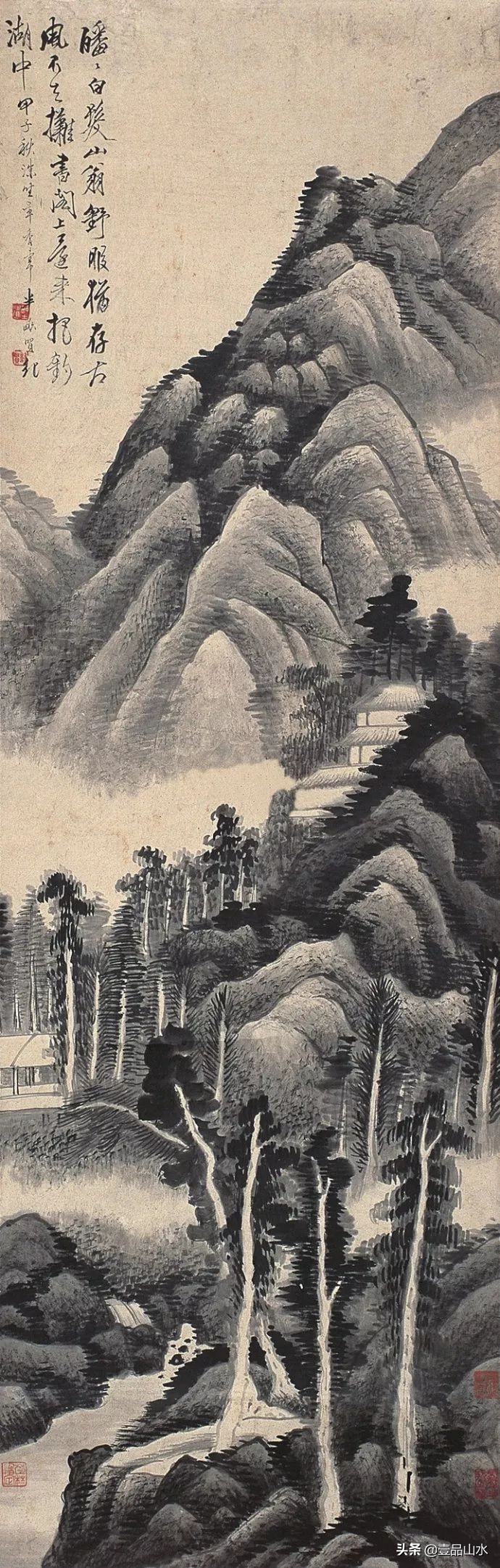 最真实的国画山水画,当代国画山水中的点景人物