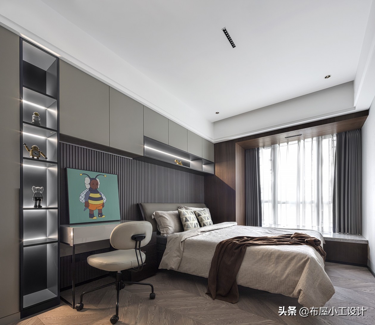 极简原木风别墅胡桃木,极简胡桃木风格全屋效果图