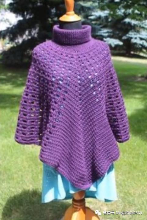 斗篷披肩钩花图样,针织披肩花样图片大全