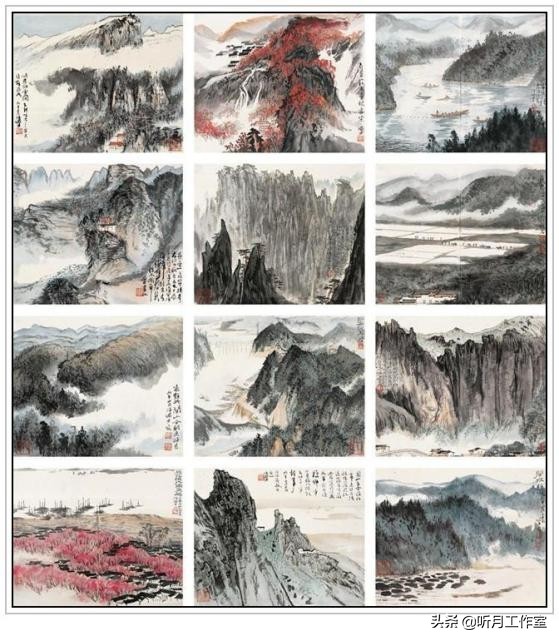 陆俨少山水画教学视频雁荡山写生,杨宝杰老师陆俨少大幅山水画鉴赏