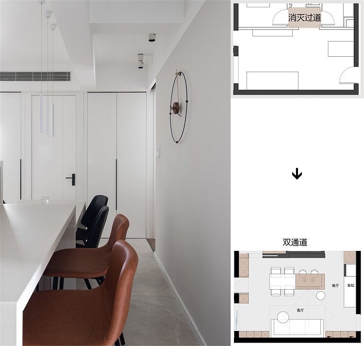 不走寻常路不坐寻常凳,客厅摆放餐桌椅效果图南北通透