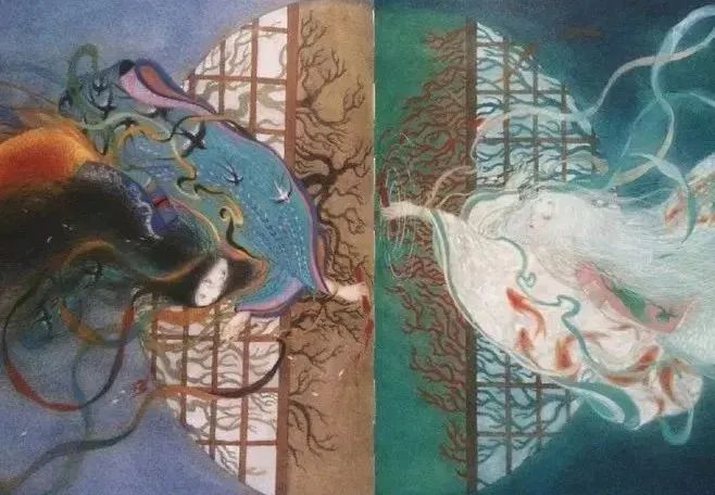 大鱼海棠唯美漫画插画设计,马克笔插画大鱼海棠