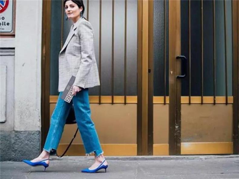 格子西装女生高级感,休闲格子西装女生高级感