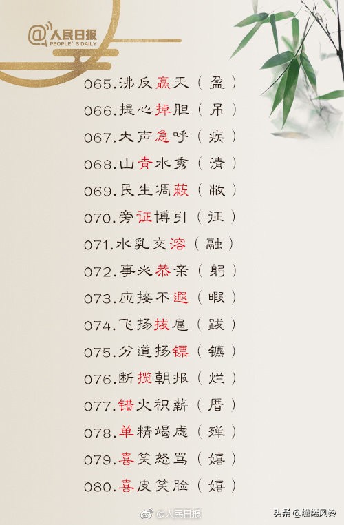 人民日报公布100个易混淆成语辨析,人民日报公布150个成语易错字词