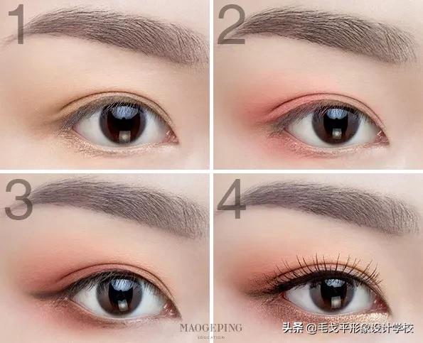 网红眼影盘ins眼影画法,红色眼影和橙色眼影搭配画法