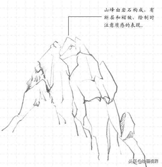 山的画法教程,学习画山的各种画法