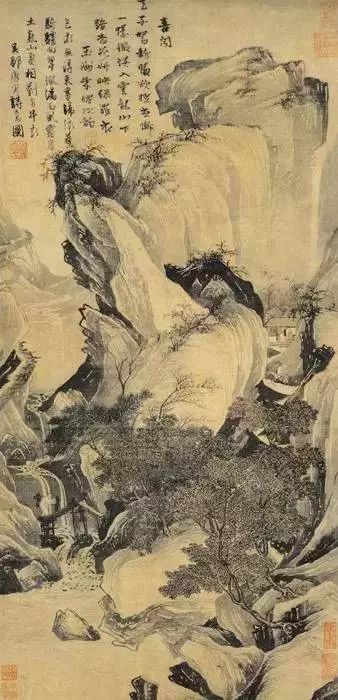 明代夏芷国画山水作品高清大图,明代100幅山水精品赏析第二辑