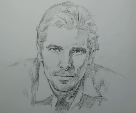 名师人物素描头像——蝙蝠侠克里斯蒂安·贝尔