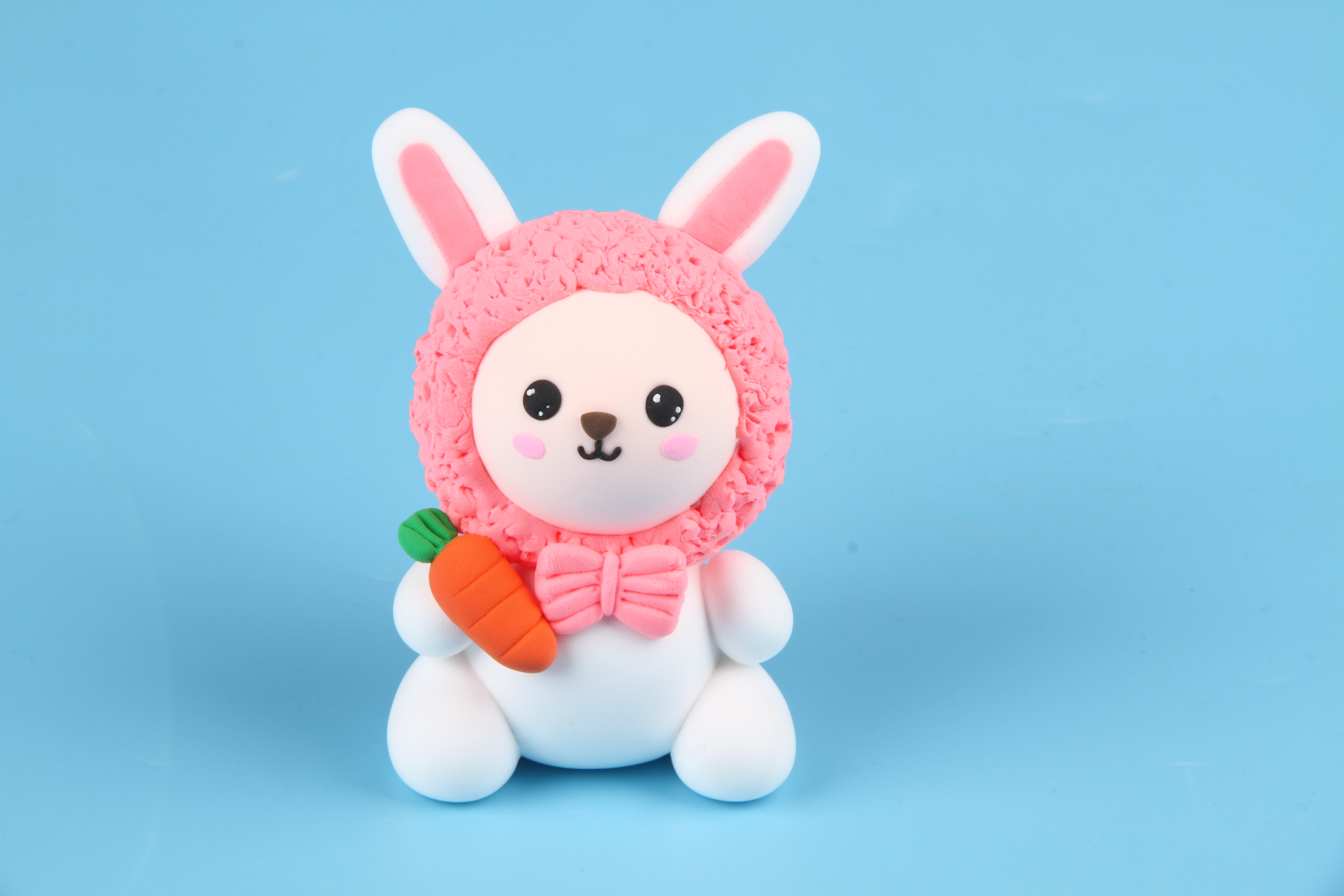 粘土手工蛋糕小兔子,粘土手工小兔子的房子