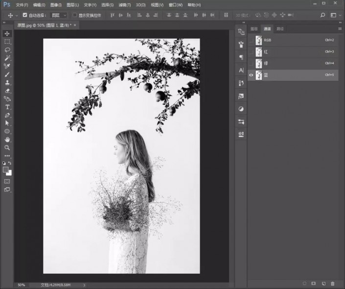 ps如何去除人物同时保留完整背景,ps长发怎么用通道选背景