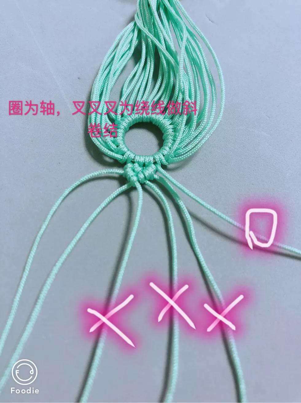 手编挂件绳的编织方法,纯手工编绳龙鳞结绕线编织教程