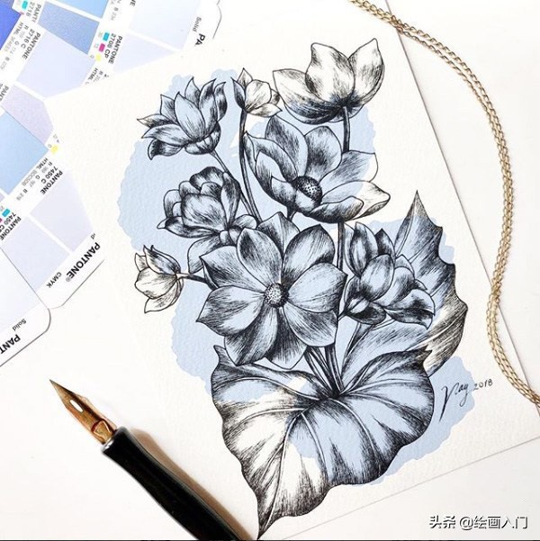 夏日海洋水彩画,夏日水彩颜料画简单风景画