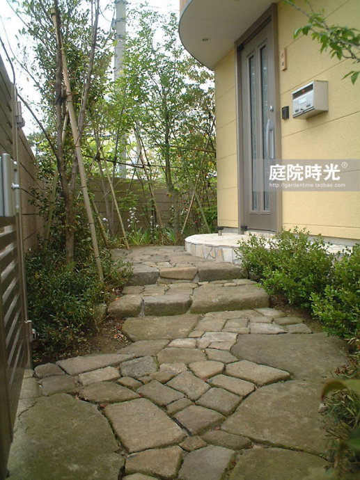 中式庭院古代老石板铺装,庭院铺装样式区域颜色搭配