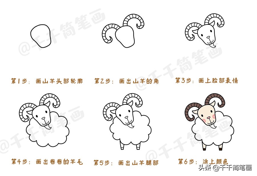 100种可爱的动物简笔画步骤图,1000000个可爱动物简笔画