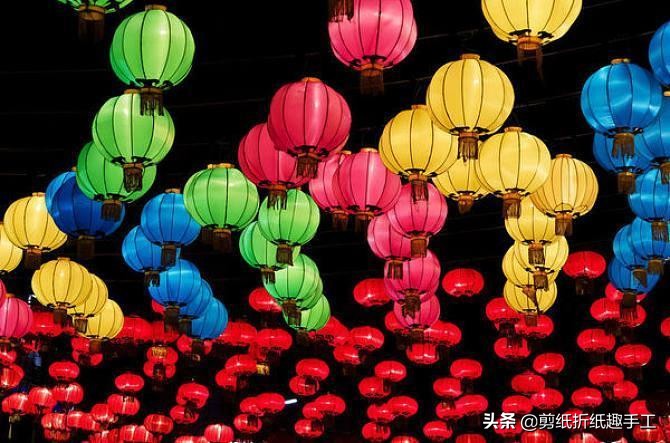 红灯笼花边灯笼剪纸技法教程,春节喜气洋洋大红灯笼高高挂