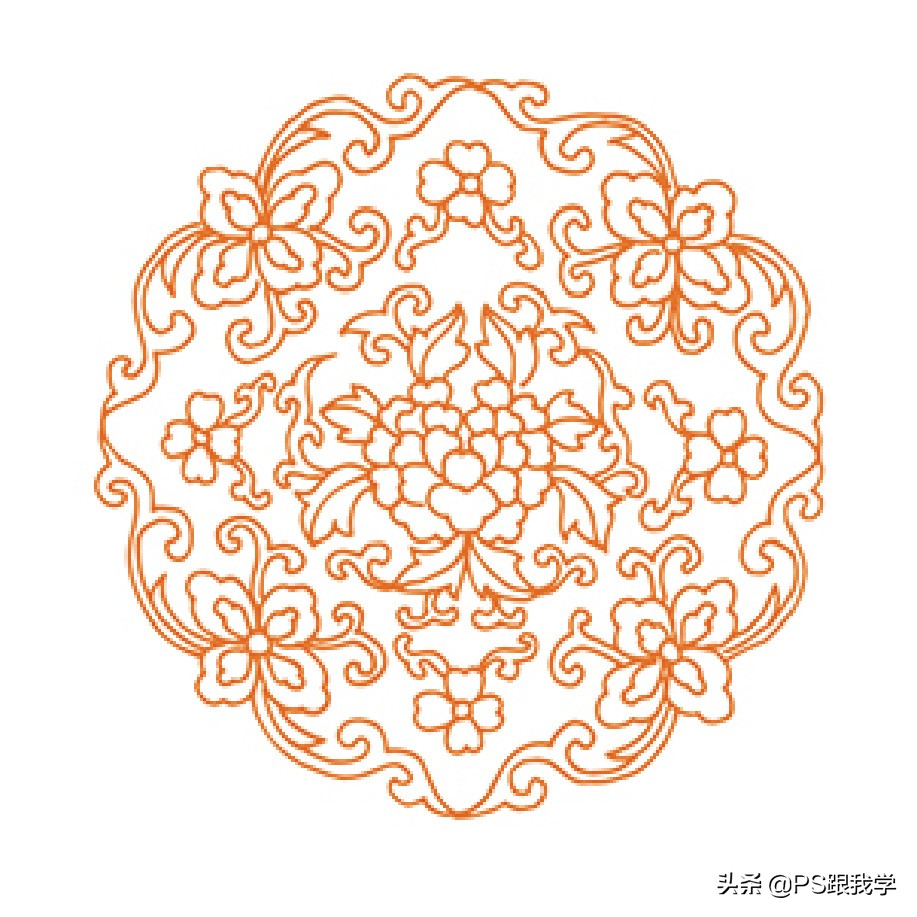 *载下**的彩色纹饰图案像素低，放大不了不用愁，这样跟我做就解决啦