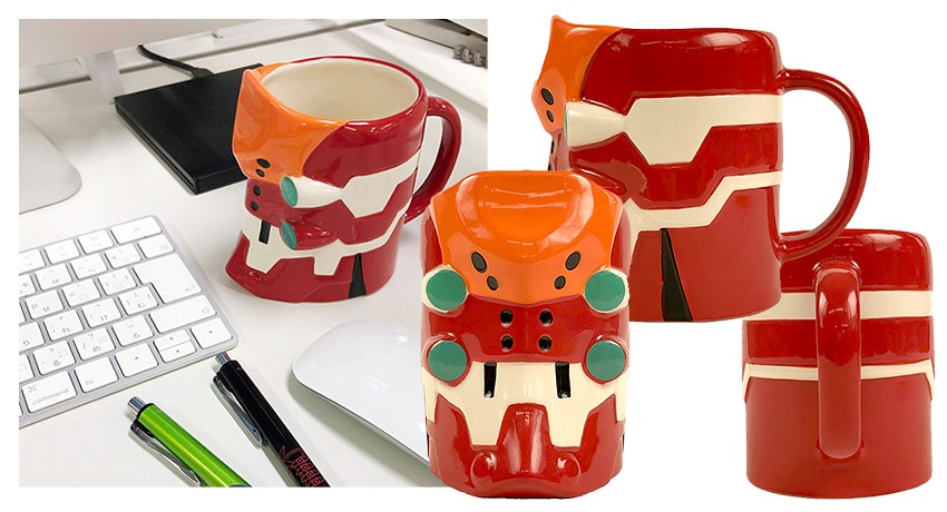 模玩周边:《新世纪福音战士》初号机/贰号机头部造型马克杯