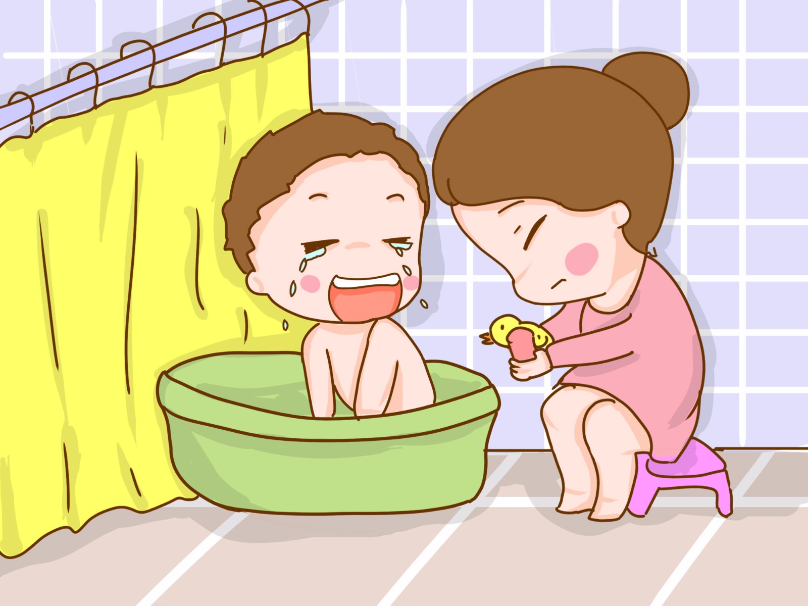 宝妈给宝宝洗澡不哭不闹,新手宝妈怎么给孩子洗澡