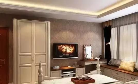 书桌上墙柜一体效果图,儿童房衣柜书桌一体小户型