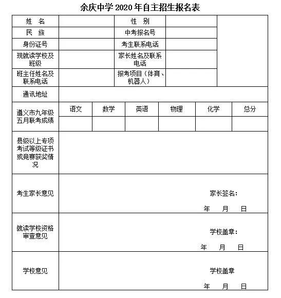 余庆中学2024中考统招线,余庆余中2024体育自主招生