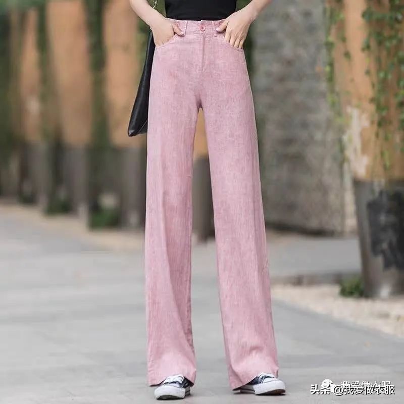 无侧缝阔脚裤的裁剪图,秋冬新款立体裁剪显瘦萝卜裤