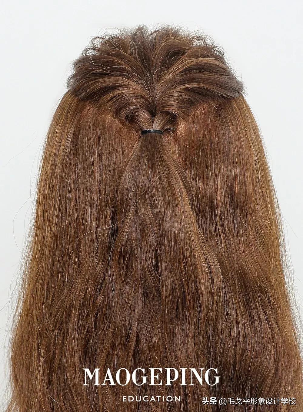 喜婆婆盘发气质优雅,中长发盘发教程简单别致显气质