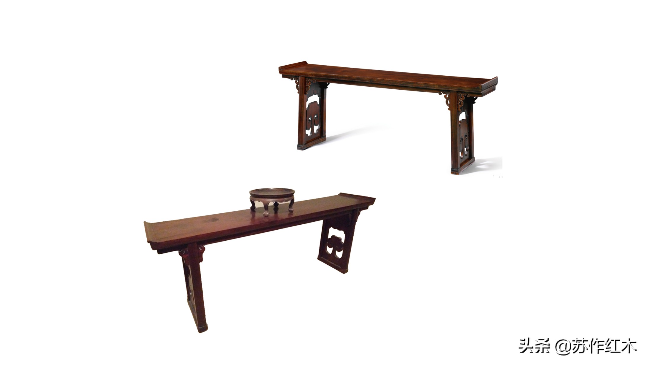 黄花梨翘头双龙捧寿纹,黄花梨小翘头纹