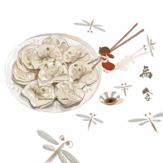 日本插画师的美食插画手绘图片,适合临摹的美食插画