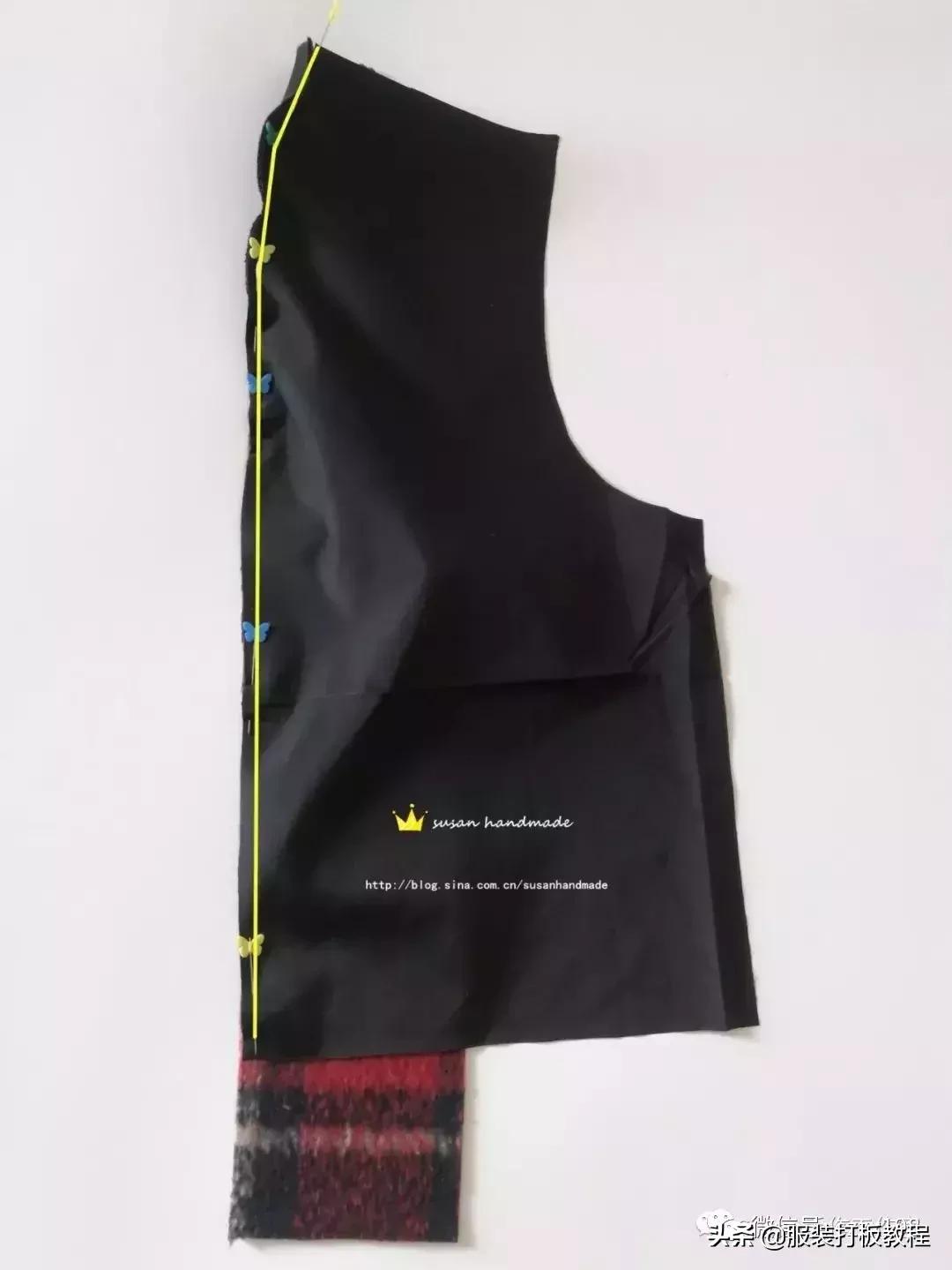 pu拼接呢外套,呢子拼接短款裁剪视频