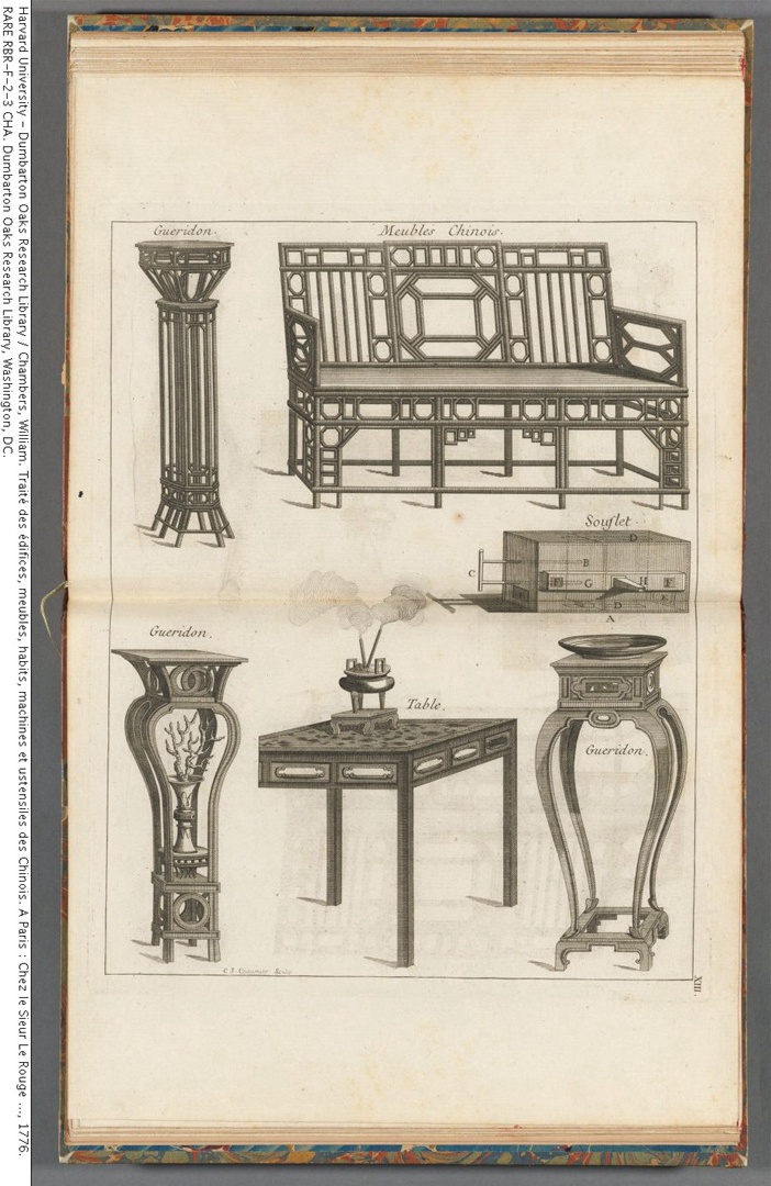1757年版《中国建筑、家俱、服饰、机械和器皿之设计》插图欣赏