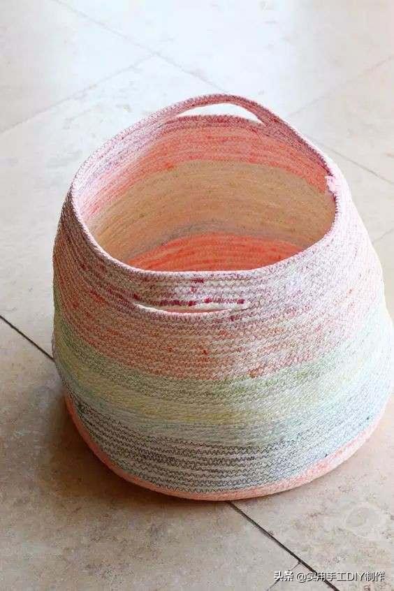 手工用绳子编织篮子简单又好看,怎样手工编篮子