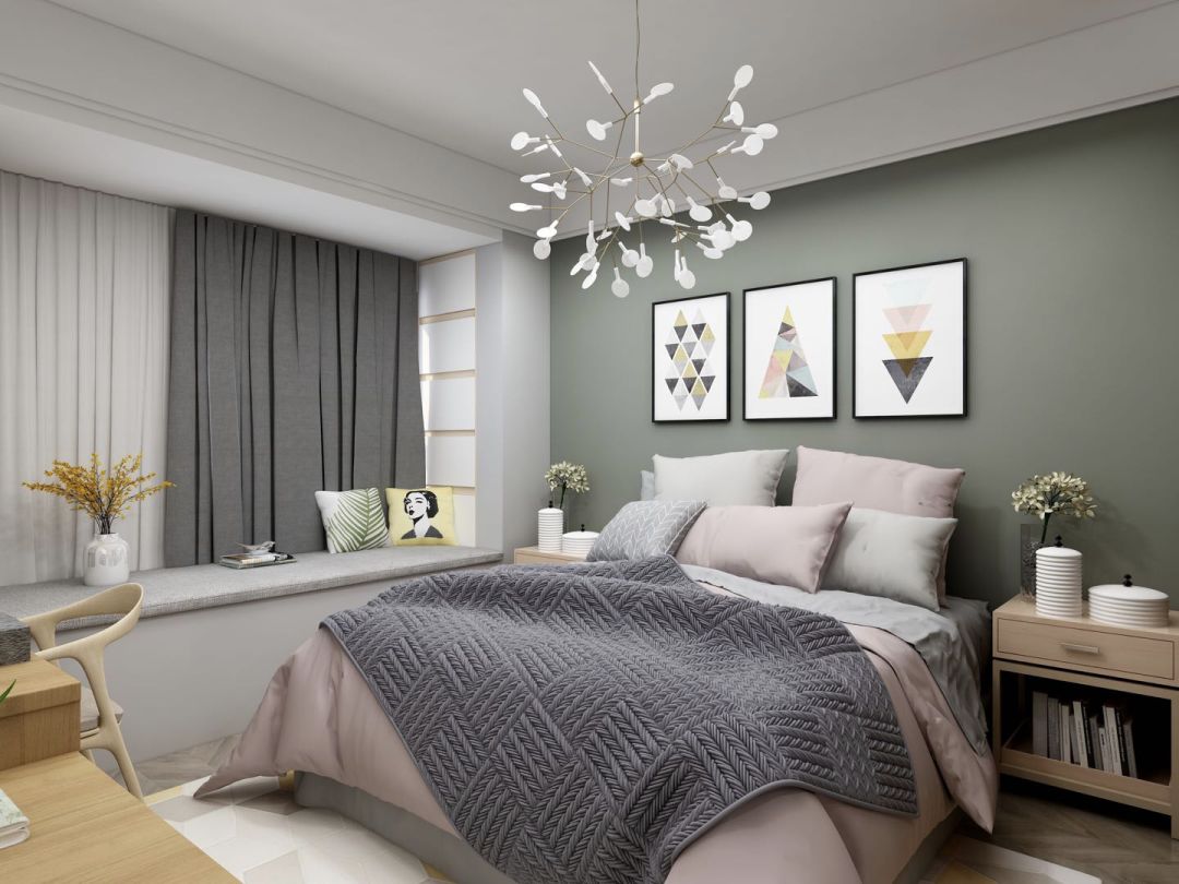 80平米二室一厅北欧风格设计图,80平方小户型装修北欧两室一厅