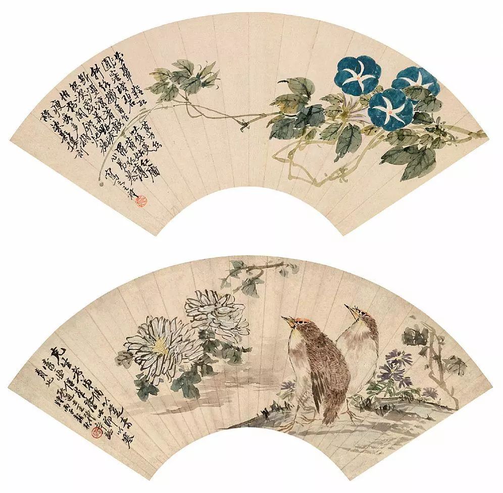 布局精妙的写意花鸟画,中国花鸟画有一种典型的构图方法