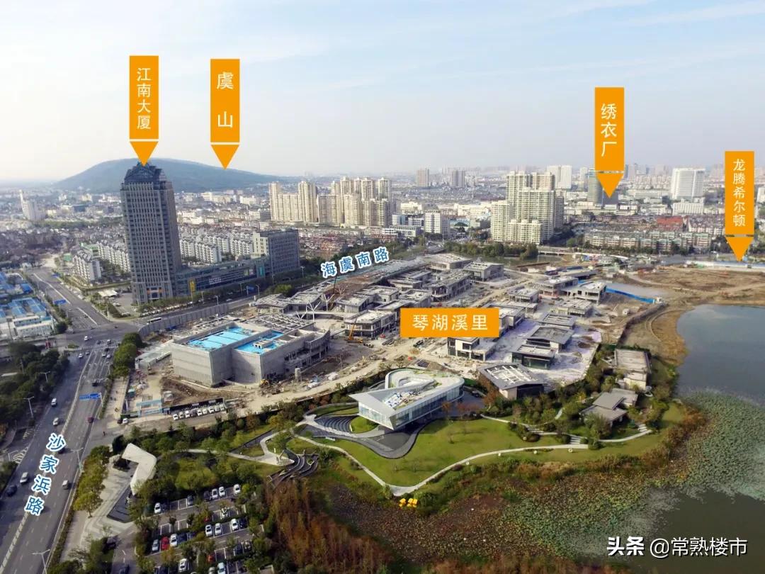 琴湖公园航拍,现场实景俯瞰图