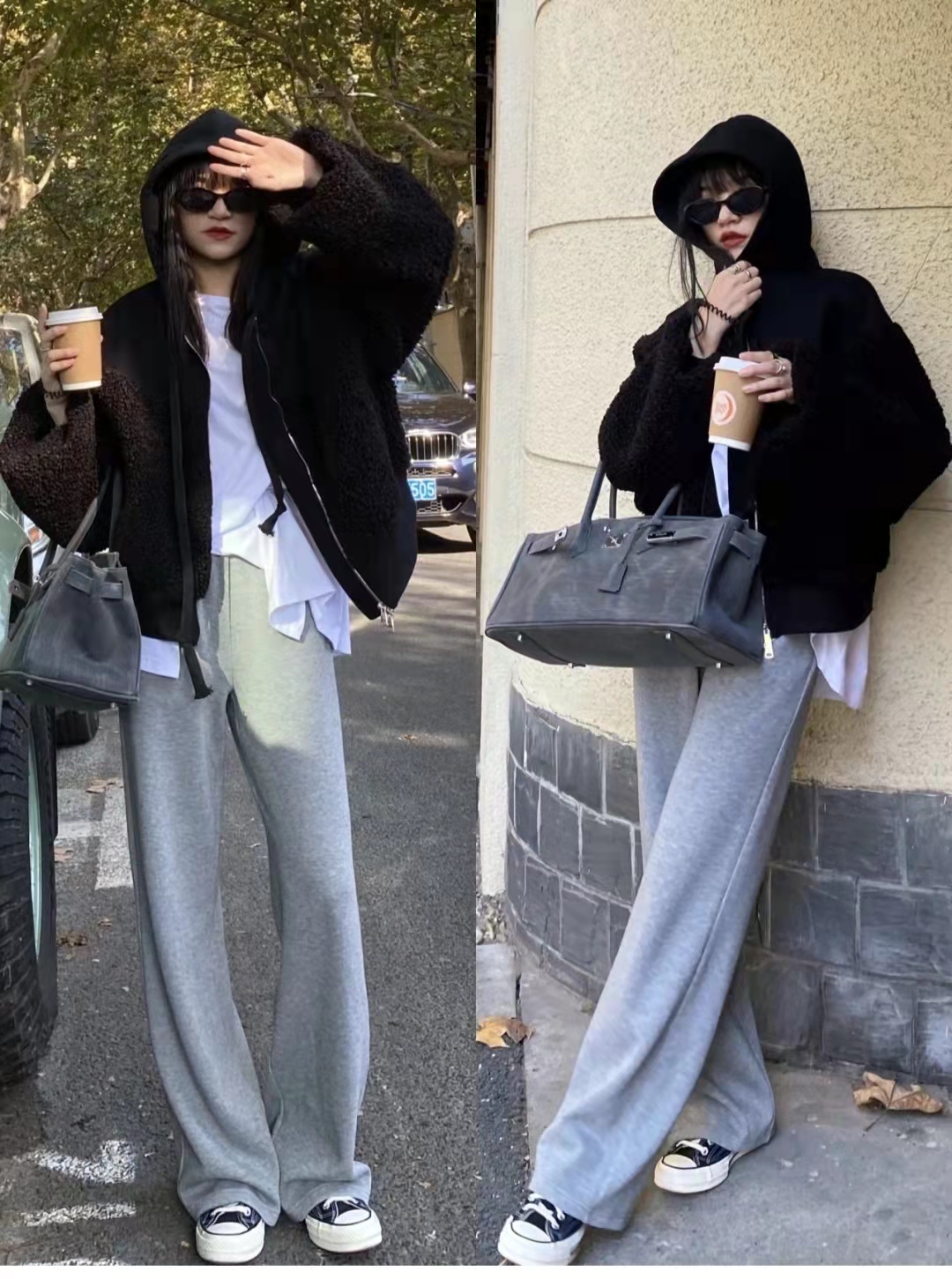 冬天灰色短裙配什么上衣,冬天女生灰色运动裤搭什么上衣