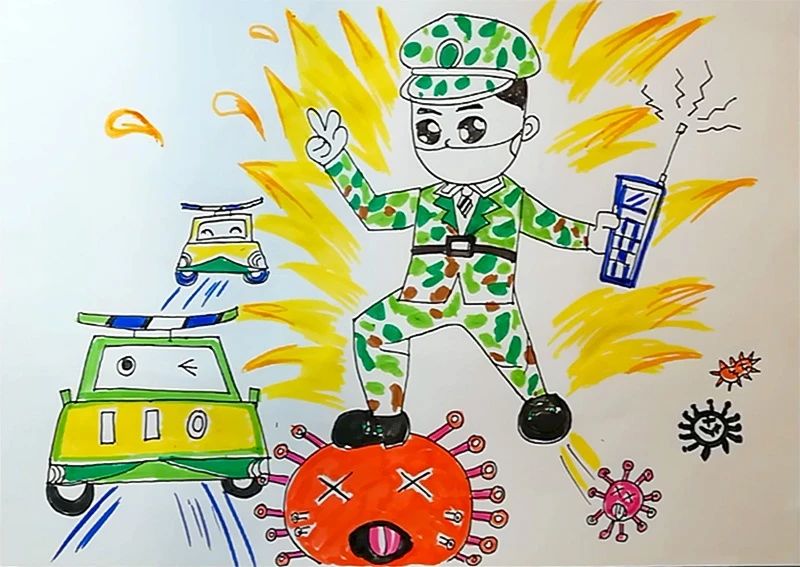 《抗病毒警察》--美美老师教你学画画