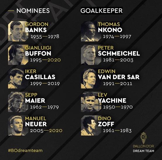 法国足球金球奖梦之队,法国梦之队人员名单