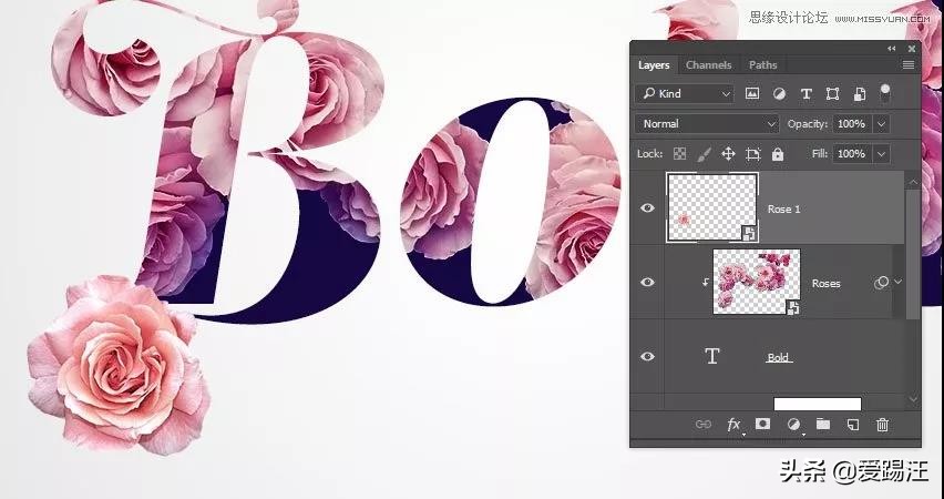 ps教程素材图片,ps教学制作漂亮的鲜花艺术字