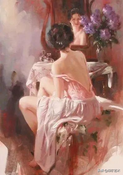 现代艺术油画中的美人,阳光美少女图片绘画