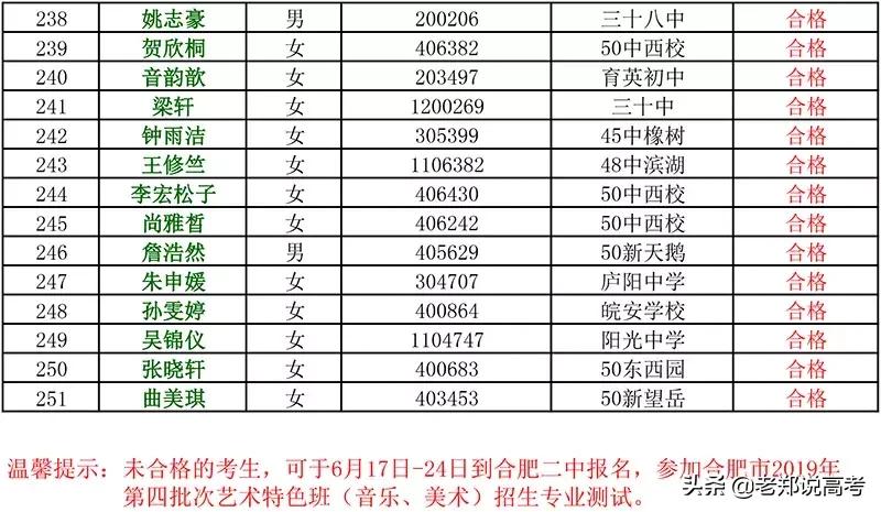 合肥二中艺术特长生招生简章,合肥二中美术特长生录取分数线
