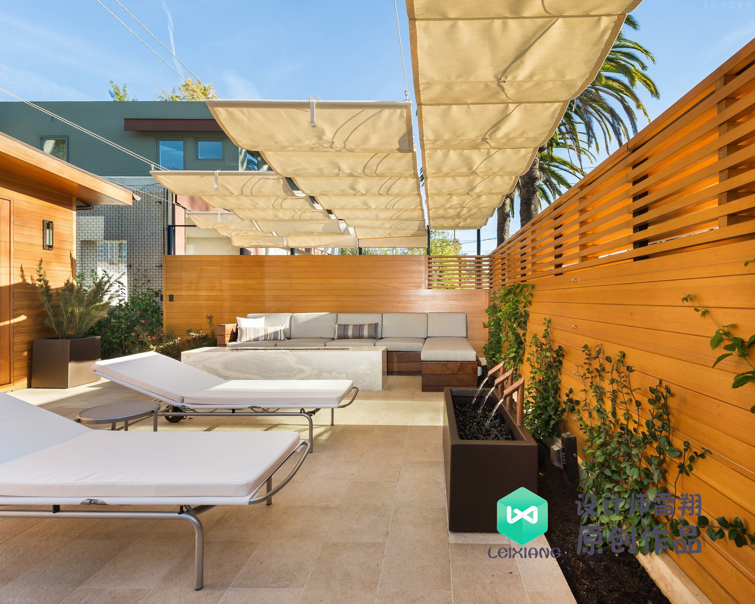 庭院防腐木颜色搭配效果图,庭院怎么铺装防腐木