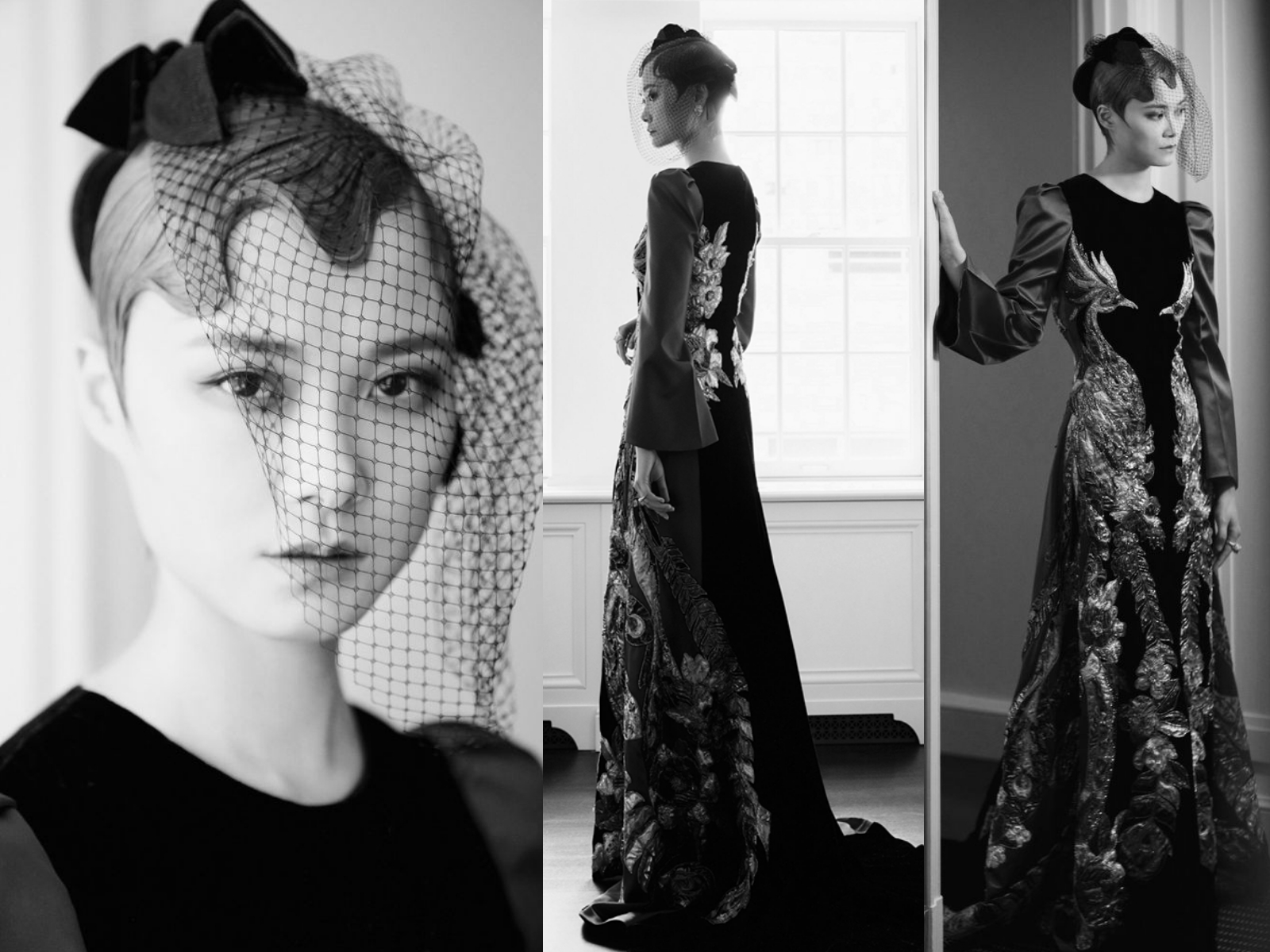 李宇春戛纳红毯黑白套装,李宇春穿高定礼服照