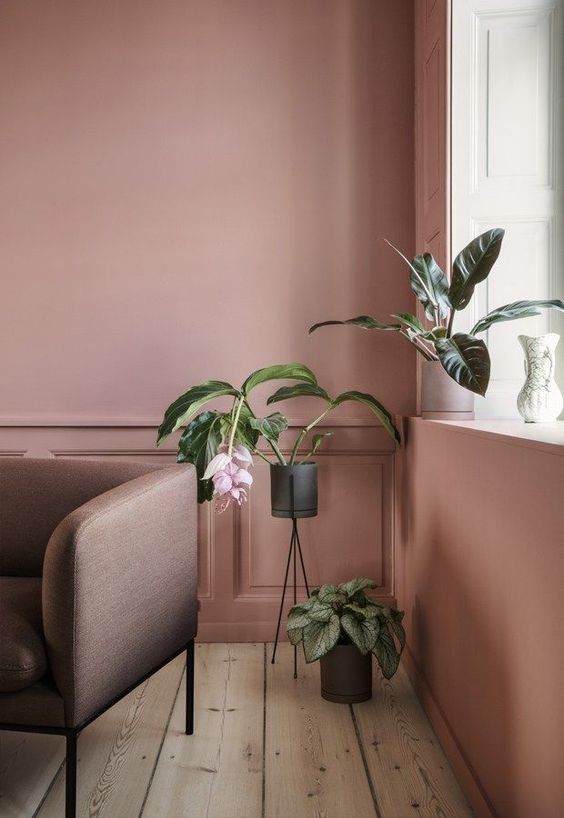 粉色墙面可以直接刷白漆吗,暗粉色墙面效果图