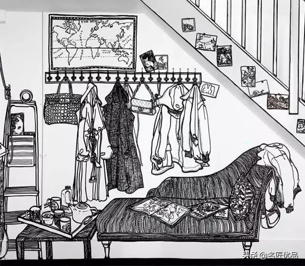 墙壁简单又好看的墙绘,手绘高级感墙面