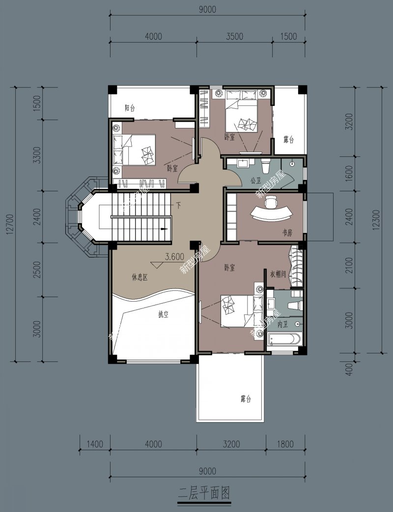 18米宽10米进深双拼两层别墅图纸,农村两层别墅怎么建