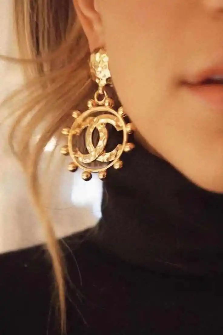 VintageChanel中古琉璃饰品,中古香奈儿双c项链