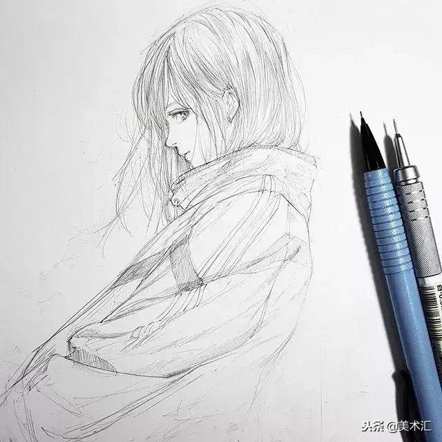 线条感十足的动漫人物,线条感很强的人物素描