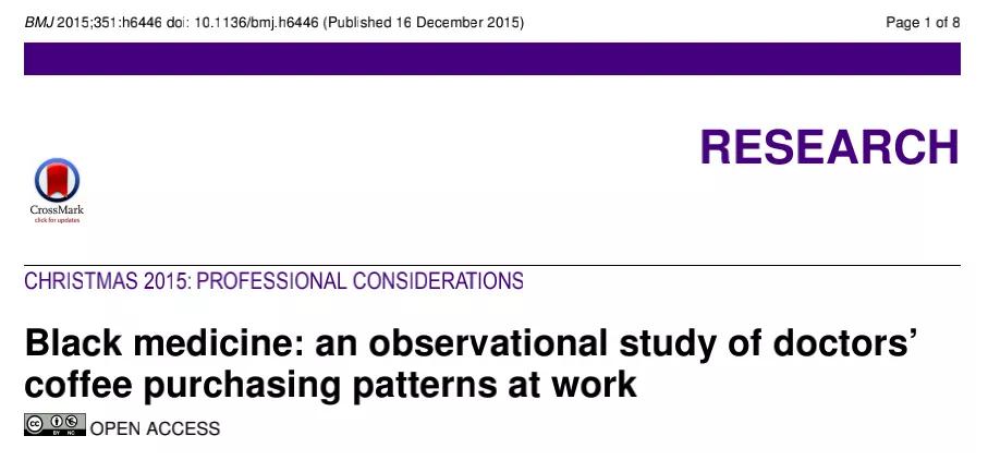 主任爱喝咖啡？一天6杯才够：为研究医生喝饮料，专门发了SCI