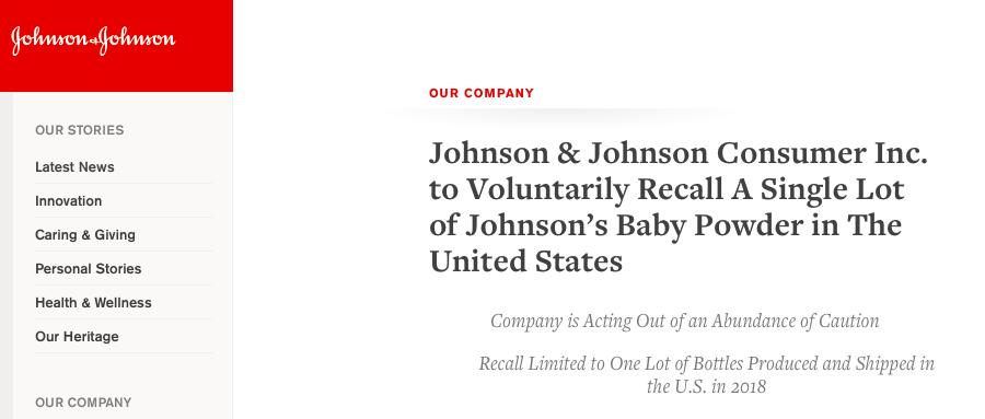 强生爽身粉最新事件央视新闻,强生爽身粉官司